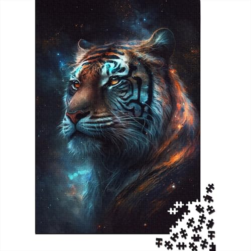 500-teiliges Puzzle, kosmischer Tiertiger, kreatives quadratisches Puzzle für Kinder und Jugendliche, Holzpuzzle, Spielzeug, Denkspiel, 500 Teile (52 x 38 cm) von XJmoney