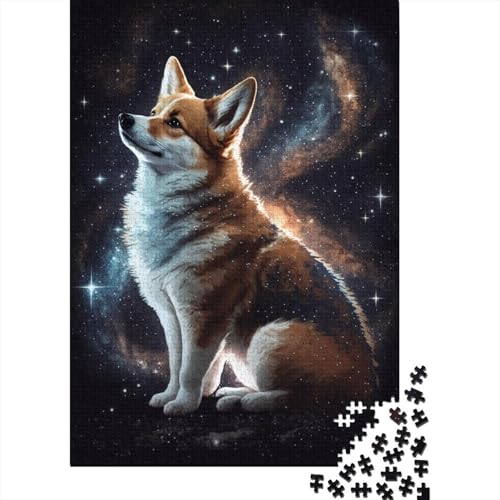 500-teiliges Puzzle „Galaxy Corgi“, kreatives quadratisches Puzzle für Kinder und Jugendliche, Holzpuzzle, Spielzeug, Denkspiel, 500 Teile (52 x 38 cm) von XJmoney