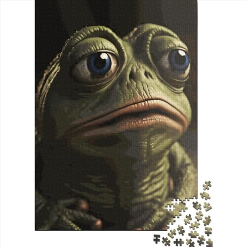 500-teiliges Puzzle „Grüner Frosch“ für Erwachsene und Teenager. Holzpuzzle für Kinder. 500 Teile (52 x 38 cm). Gelegenheitsspiele, Raumdekoration von XJmoney