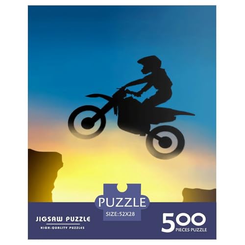 500-teiliges Puzzle „Rennfahrer springt auf Hügel“ für Erwachsene, Puzzles für Erwachsene und Teenager, Erwachsene ab 14 Jahren, 500 Teile (52 x 38 cm) von XJmoney