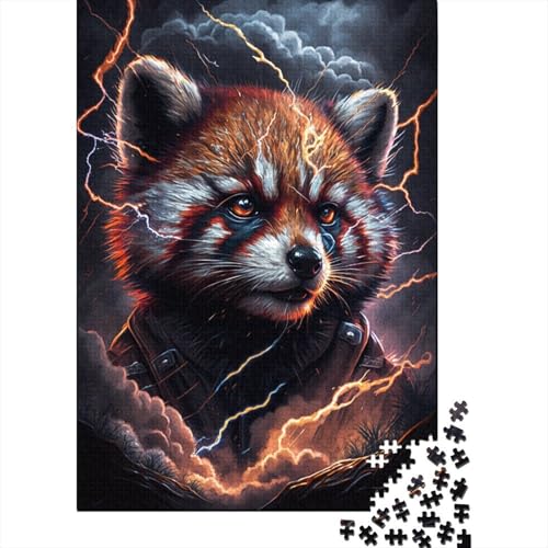 500-teiliges Puzzle „Roter Panda“ - quadratische Puzzles für Kinder und Holzpuzzles - Heimdekorationspuzzle 500 Teile (52 x 38 cm) von XJmoney