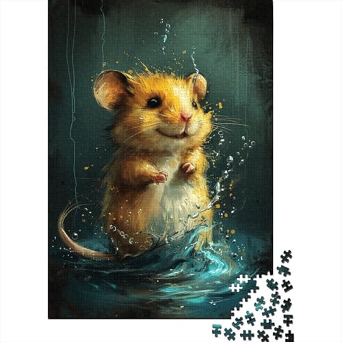 500-teiliges Puzzle „Süße kleine gelbe Maus“, kreatives quadratisches Puzzle für Teenager, Holzpuzzle, Spielzeug, Denkspiel, 500 Teile (52 x 38 cm) von XJmoney