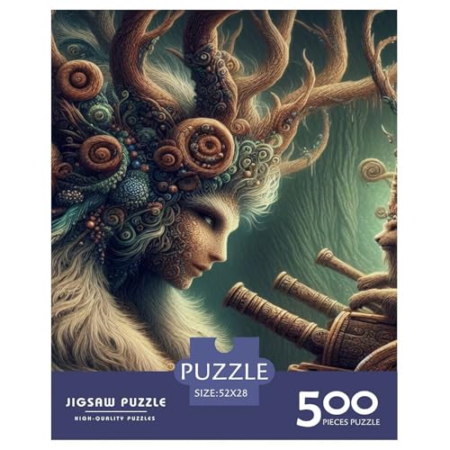 500-teiliges Puzzle „Woodland Myth“ für Erwachsene, Puzzles für Erwachsene und Teenager, Erwachsene ab 14 Jahren, 500 Teile (52 x 38 cm) von XJmoney