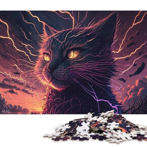 500-teiliges Puzzle für Erwachsene, Tier- und Katzen-Kunst, pädagogisches Puzzle, geistiges Puzzle, lustiges Familienspiel, 500 Teile (52 x 38 cm) von XJmoney