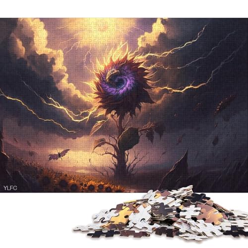 500-teiliges Puzzle für Erwachsene, Traum-Sonnenblumen-Puzzle für Kinder, Puzzle 500-teiliges Spielspielzeug für Kinder, Familienpuzzle 500 Teile (52 x 38 cm) von XJmoney