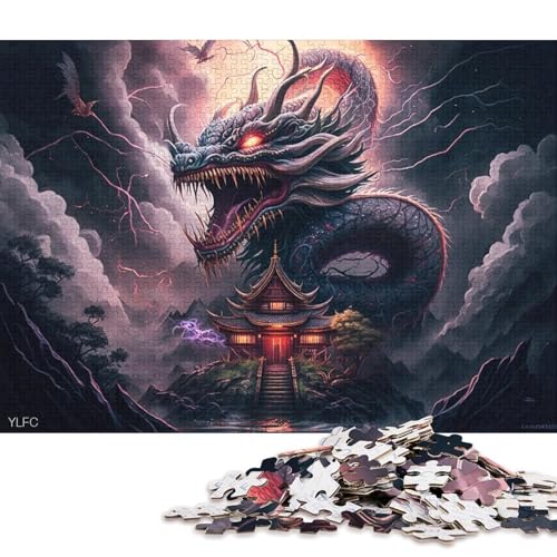 500-teiliges Puzzle für Erwachsene mit japanischem Tempel und Drachen, pädagogisches Puzzle, geistiges Puzzle, lustiges Familienspiel, 500 Teile (52 x 38 cm) von XJmoney