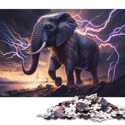 500-teiliges Puzzle für Kinder, Art Dream Elephant Puzzle, Erwachsene, Puzzles, Familienunterhaltungsspielzeug, 500 Teile (52 x 38 cm) von XJmoney