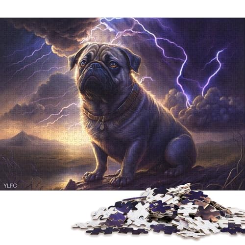 500-teiliges Puzzle für Kinder, Fantasy-Art-Mops-Puzzle, kreatives rechteckiges, Puzzle-Geschenk für Freunde und Familie, 500 Teile (52 x 38 cm) von XJmoney