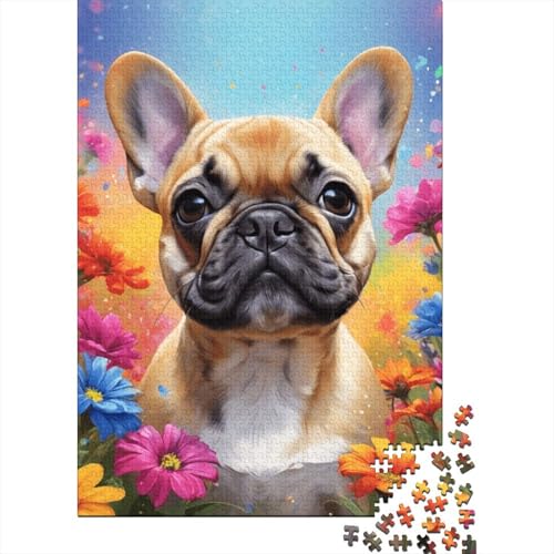 500-teiliges Puzzle für Kinder, Kunst, Blumen, Hunde, Puzzles für Kinder, Holzbrett-Puzzles, Lernspiel, Herausforderungsspielzeug, 500 Stück (52 x 38 cm) von XJmoney