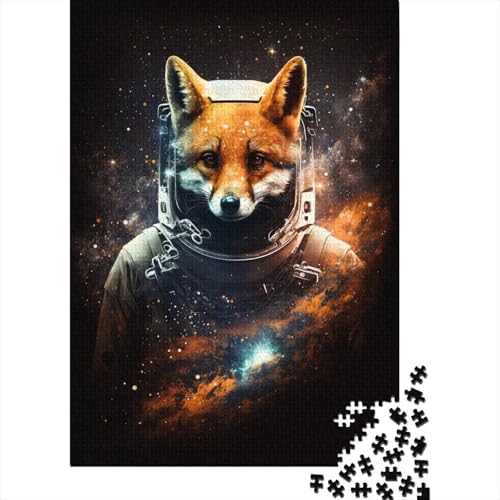 500-teiliges Puzzle für Kinder, Weltraum-Astronauten-Fuchs, Puzzle für Kinder und Jugendliche, Holzpuzzle, Puzzle für Puzzle-Liebhaber, 500 Teile (52 x 38 cm) von XJmoney