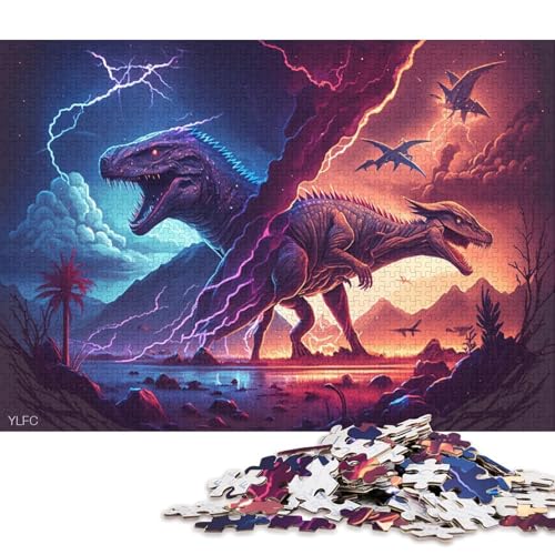 500-teiliges Puzzle für Kinder, künstlerisches Dinosaurier-Puzzle, Erwachsene, Puzzles, Familienunterhaltungsspielzeug, 500 Teile (52 x 38 cm) von XJmoney