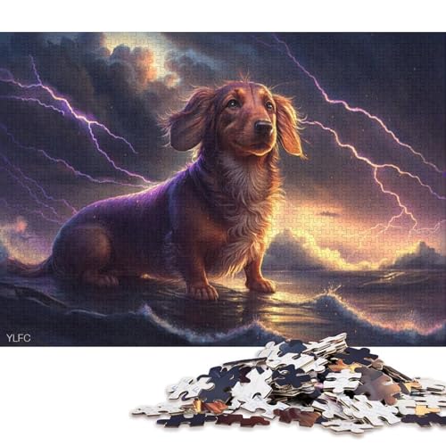 500-teiliges Puzzle mit Dackel-Motiv, Puzzle für Erwachsene und Teenager, großes Puzzle, Spielzeug, Geschenk, unterhaltsames Familienspiel, 500 Teile (52 x 38 cm) von XJmoney