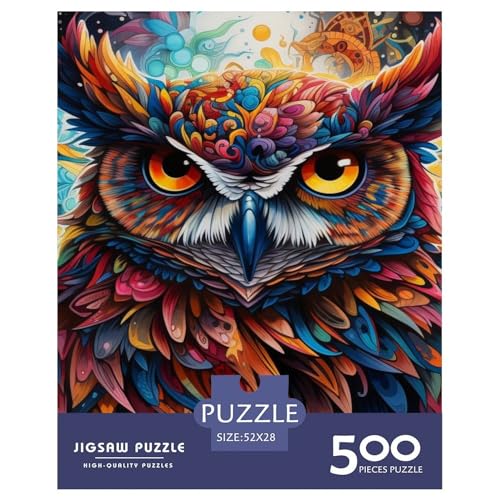 500-teiliges Puzzle mit Eulen- und Tiermotiven für Erwachsene, Puzzle, Puzzle für Erwachsene, Lernspielzeug, 500 Teile (52 x 38 cm) von XJmoney