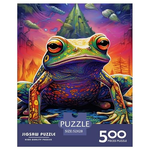 500-teiliges Puzzle mit Tierfrosch-Motiv, Puzzle für Erwachsene und Teenager, Erwachsene ab 14 Jahren, 500 Teile (52 x 38 cm) von XJmoney