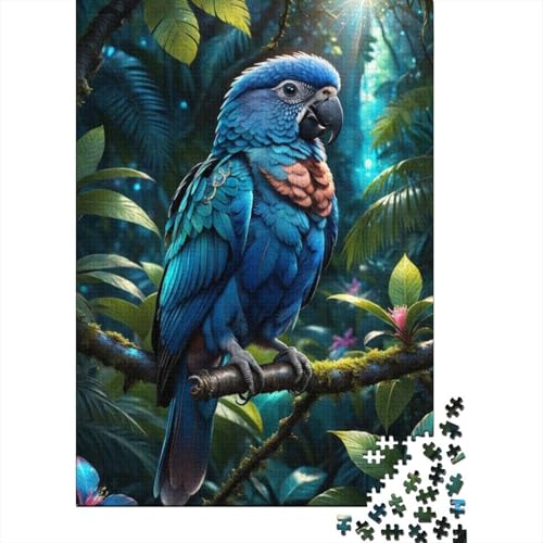 500-teiliges Puzzle mit Tierkunst, Papageien-Puzzle, Holzbrett-Puzzle für Kinder, anspruchsvolles Spiel, 500 Teile (52 x 38 cm) von XJmoney