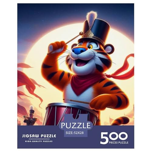 500-teiliges Puzzle mit Tiger-Trommeln für Erwachsene und Teenager. Puzzles für Erwachsene, Puzzles für Erwachsene, Puzzles für Erwachsene und Teenager. 500 Teile (52 x 38 cm) von XJmoney