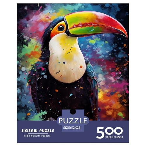 500-teiliges Puzzle mit Tukan-Tieren für Erwachsene, Teenager, Puzzle, Holzpuzzle, Familienaktivität, Puzzle, 500 Teile (52 x 38 cm) von XJmoney