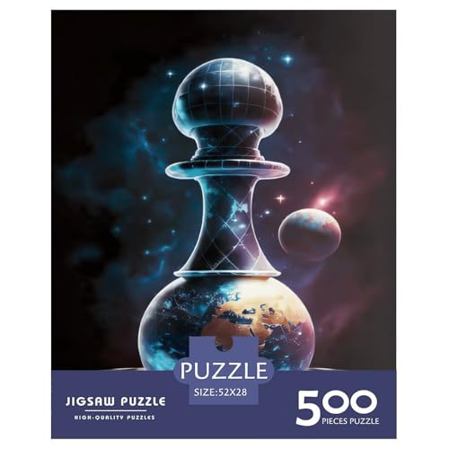 500-teiliges Schach-im-Weltraum-Puzzle für Erwachsene, Puzzle, Puzzle für Erwachsene, Lernspielzeug, 500 Teile (52 x 38 cm) von XJmoney