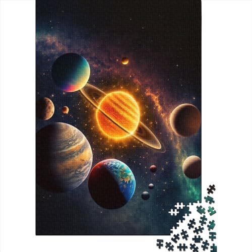 500-teiliges Sonnensystem-Neon-Puzzle für Erwachsene und Jugendliche. Puzzle für Erwachsene. Puzzle für Erwachsene und Jugendliche. 500 Teile (52 x 38 cm) von XJmoney