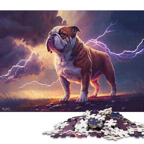 500-teiliges rechteckiges Puzzle für Kinder, Bulldoggen-Hund, kreatives Puzzle, Herausforderungsspielzeug, Puzzle für Kinder, 500 Teile (52 x 38 cm) von XJmoney