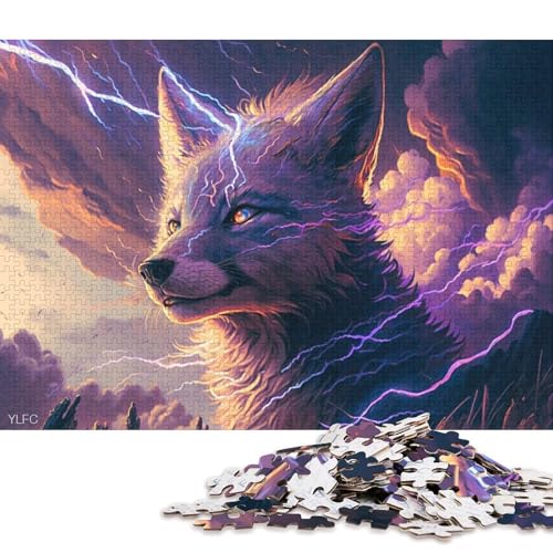 500-teiliges rechteckiges Puzzle für Kinder, Kunsttiere, weißer Fuchs, kreatives Puzzle, Herausforderungsspielzeug, Puzzle für Kinder, 500 Teile (52 x 38 cm) von XJmoney