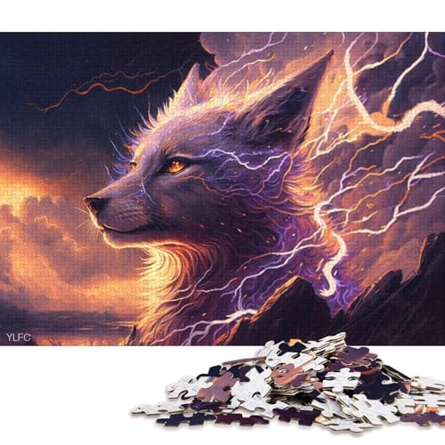 500-teiliges rechteckiges Puzzle für Kinder, Kunsttiere, weißer Fuchs, kreatives Puzzle, Herausforderungsspielzeug, Puzzle für Kinder, 500 Teile (52 x 38 cm) von XJmoney