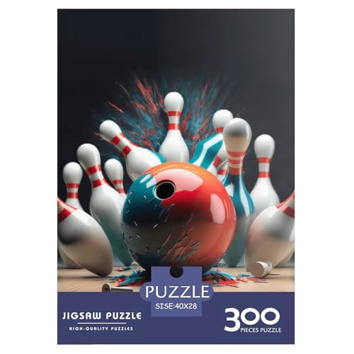 Abstraktes Bowling-Kunstwerk, Puzzles für Erwachsene und Jugendliche, Holzpuzzles für Erwachsene, Puzzles, Puzzles für Erwachsene, Geschenke für Erwachsene, 300 Teile (40 x 28 cm) von XJmoney