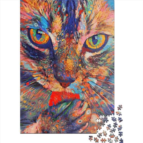 Abstraktes Katzen-Puzzle Freundliche Materialien 100% recyceltes Karton-Puzzle für Kinder und Erwachsene ab 12 Jahren Geburtstagsgeschenk 38x26cm/1000 Teile von XJmoney