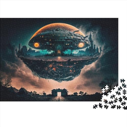 Alien Spaceship5 1000-teiliges Puzzle für Erwachsene | | Familienspaß-Puzzle 1000 Teile für Erwachsene, Geschenke, Denkspiele, 1000 Teile (75 x 50 cm) von XJmoney