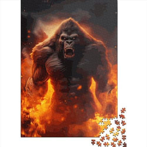 Angry Evil Gorilla Hochwertiges Kartonpuzzle Schwierige Herausforderung Puzzle für Kinder und Erwachsene ab 12 Jahren 70x50cm/1000 Teile von XJmoney