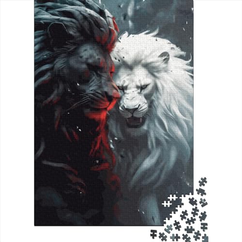 Anti-Stress-Puzzle Angry Lion Puzzle aus 100% recyceltem Karton für Kinder und Erwachsene ab 12 Jahren Halloween-Geschenke 70 x 50 cm / 1000 Teile von XJmoney