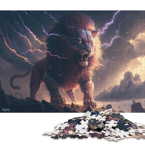 Art Animal Lion Puzzle 500 Teile Puzzle für Kinder, Denkspiel, Puzzlespielzeug für Kinder, 500 Teile (52 x 38 cm) von XJmoney