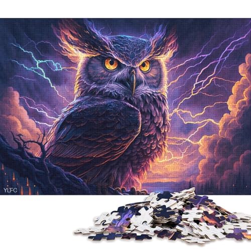 Art Animal Owl 500-teiliges Puzzle für Kinder, Puzzles für Teenager, Geschenke, Puzzles zum Entspannen, Puzzlespiele, Denksport-Puzzle 500 Teile (52 x 38 cm) von XJmoney