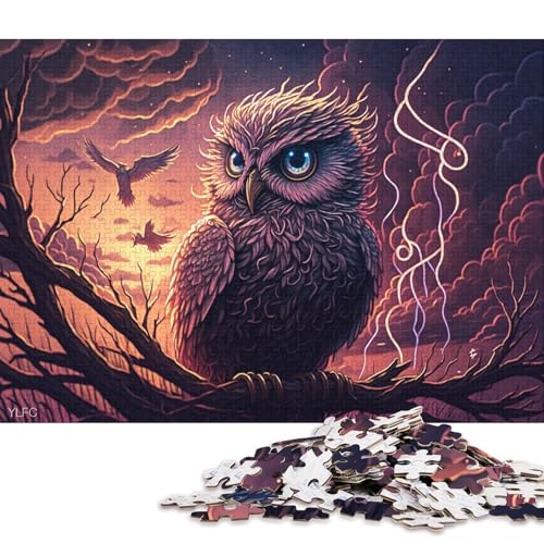 Art Animal Owl Puzzle für Kinder 500 Klassisches Puzzle Entspannendes Puzzlespiel Denksportaufgabe 500 Teile (52 x 38 cm) von XJmoney