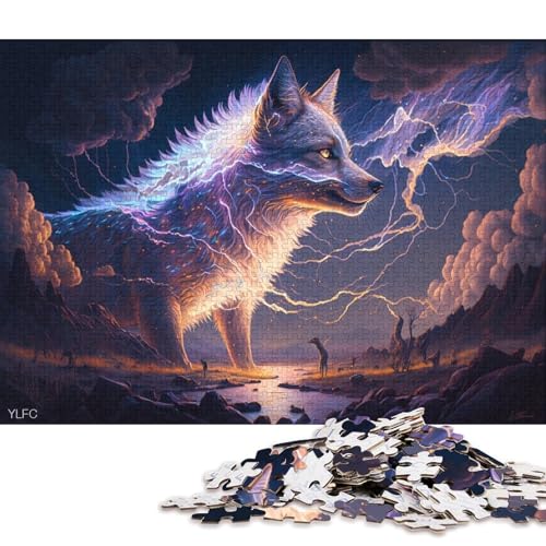 Art Animals Weißer Fuchs Puzzle 1000 Teile Puzzle für Kinder, Denkspiel, Puzzlespielzeug für Kinder, 1000 Teile (75 x 50 cm) von XJmoney