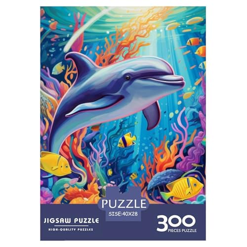 Art Dolphin Puzzle, 300 Teile, Puzzle für Erwachsene, Puzzles aus Holz, nachhaltiges Puzzle für Erwachsene | Spiele 300 Teile (40 x 28 cm) von XJmoney