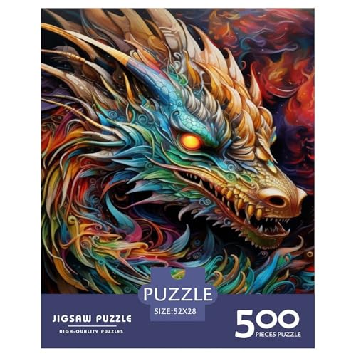 Art Dragon Puzzle 500-teiliges Puzzle für Erwachsene, Puzzles aus Holz, nachhaltiges Puzzle für Erwachsene | Spiele 500 Stück (52 x 38 cm) von XJmoney