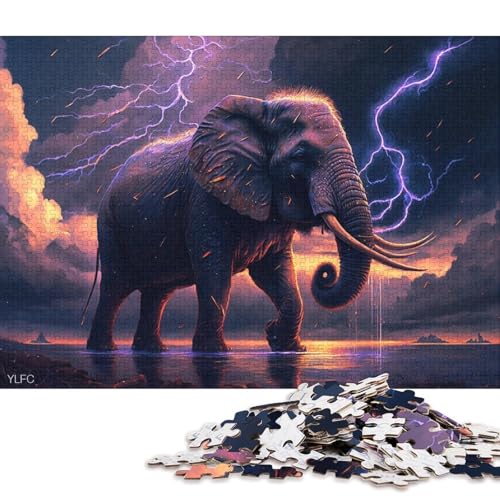 Art Dream Elefanten-Puzzle 1000 Teile, Puzzle für Kinder, Denkspiel, Puzzlespielzeug für Kinder, 1000 Teile (75 x 50 cm) von XJmoney