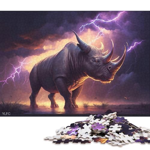 Art Dream Rhino Puzzle 300 Teile Puzzle für Kinder, Denkspiel, Puzzlespielzeug für Kinder, 300 Teile (40 x 28 cm) von XJmoney