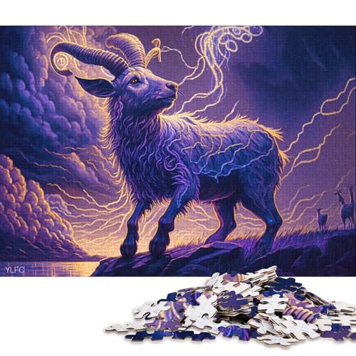 Art Goat Puzzle für Kinder, 1000-teiliges Puzzle für Teenager, kreatives Puzzle, anspruchsvolle Spiele für die ganze Familie, Spielzeug, 1000 Teile (75 x 50 cm) von XJmoney