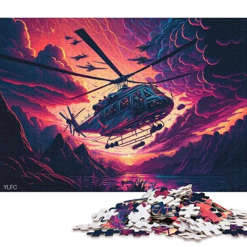 Art Helikopter-Puzzle 1000 Teile Puzzle für Kinder, Denkspiel, Puzzlespielzeug für Kinder, 1000 Teile (75 x 50 cm) von XJmoney