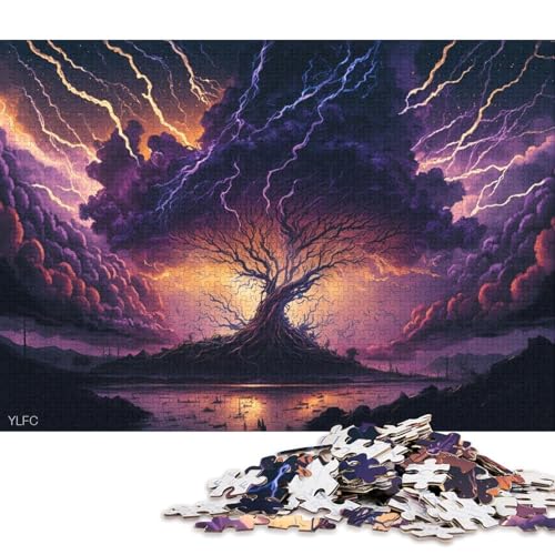 Art Tree of Life 500-teiliges Puzzle für Kinder, kreatives rechteckiges Puzzle, Puzzlespiel, Denksportspielzeug, 500 Teile (52 x 38 cm) von XJmoney