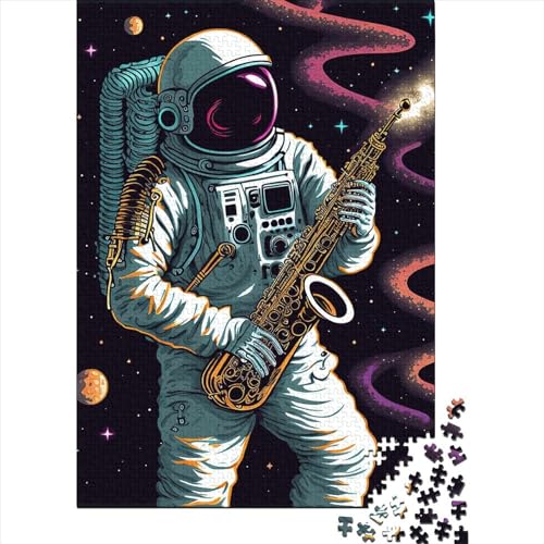 Astronaut 4 Saxophonpuzzle für Kinder ab 18 Jahren, Lernspiele, rechteckiges Papierpuzzle für Frauen und Männer, Ostergeschenk, 38 x 26 cm, 1000 Stück von XJmoney