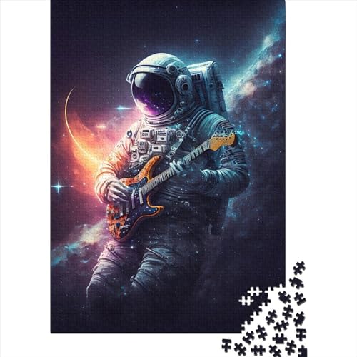 Astronaut Gitarre spielen 45 Puzzle aus Pappe, für Kinder und Erwachsene ab 12 Jahren, 70 x 50 cm, 1000 Teile von XJmoney