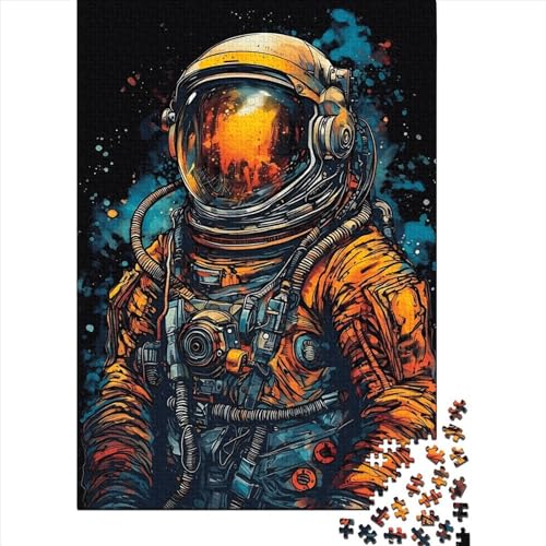 Astronaut Portrait Kunst Puzzle Rechteckiges Papier Spielzeug für Erwachsene Kinder Vatertag Geschenk 70x50cm/1000 Teile von XJmoney