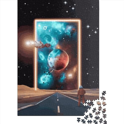 Astronaut Stargate Road Puzzle 300 Teile für Kinder Puzzles für Kinder Puzzles für Kinder Teenager Mann Frau Geschenk (40x28cm) Familie von XJmoney