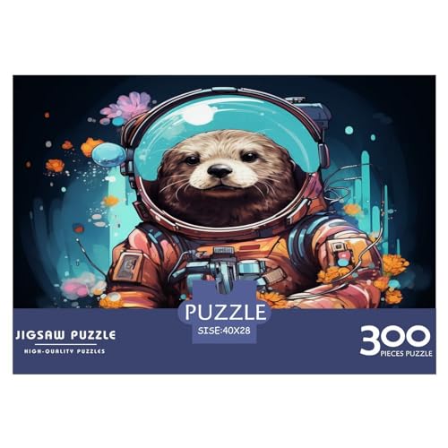 Astronauten-Puzzles für Erwachsene, 300-teiliges Puzzle für Erwachsene, lustiges Dekomprimierungsspiel aus Holz, 300 Teile (40 x 28 cm) von XJmoney