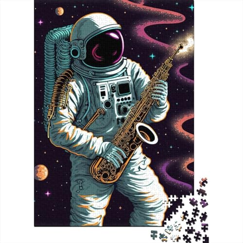 Astronauten-Saxophon, 300-teiliges Puzzle für Erwachsene, 300-teiliges Holzpuzzle, Puzzle, Mitmachspiel, Familiendekoration, 300 Teile (40 x 28 cm) von XJmoney