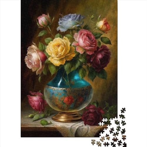 Atemberaubende Blüten-Puzzles, 300 Teile, Holzpuzzle, Holzpuzzle für Erwachsene, Familienaktivitäts-Puzzles, 300 Teile (40 x 28 cm) von XJmoney