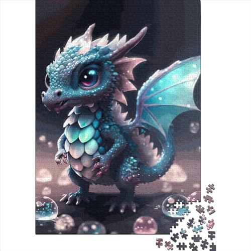 Baby Dragon Puzzle Freundliche Materialien Rechteckiges Papierpuzzle für Jungen oder Mädchen Geburtstagsgeschenk 70 x 50 cm / 1000 Teile von XJmoney